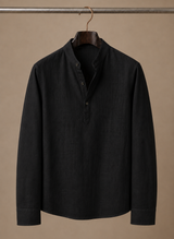 Hercules Grandad Collar Linen Shirt