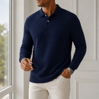Ainsley Textured Long Sleeve Polo