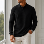 Ainsley Textured Long Sleeve Polo