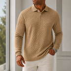 Ainsley Textured Long Sleeve Polo