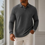 Ainsley Textured Long Sleeve Polo