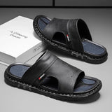 Porto Leather Slides