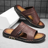 Porto Leather Slides