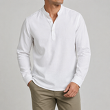 Hercules Grandad Collar Linen Shirt