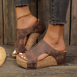 Alessia Stud Wedge Sandals