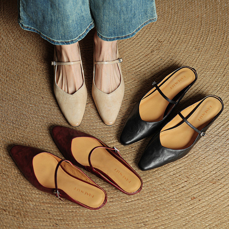 Evora Leather Mules
