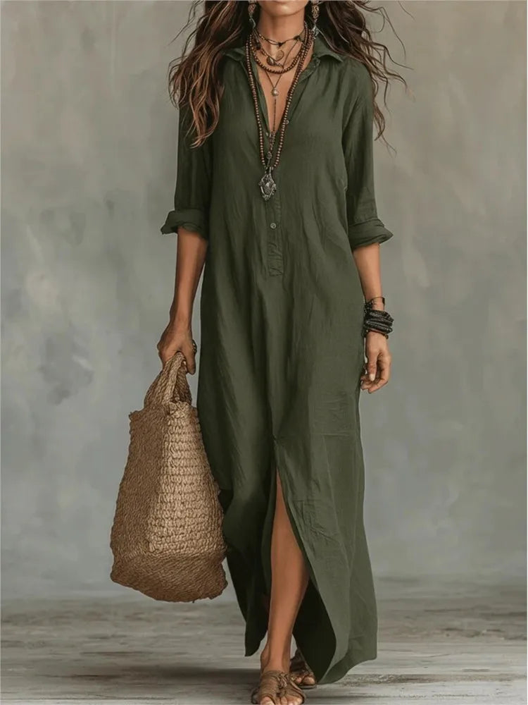 Calabria Linen Shirt Dress