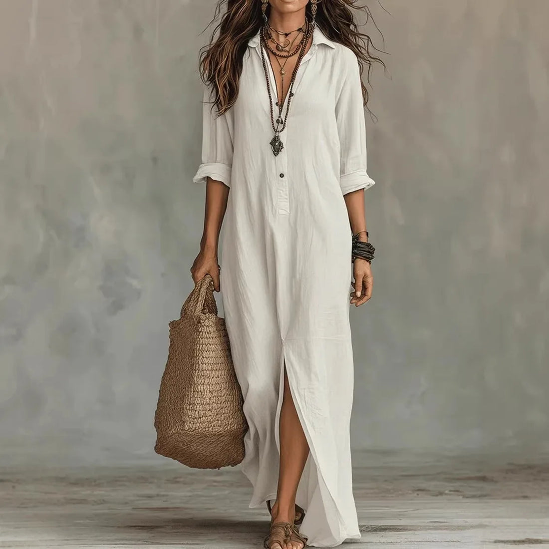 Calabria Linen Shirt Dress