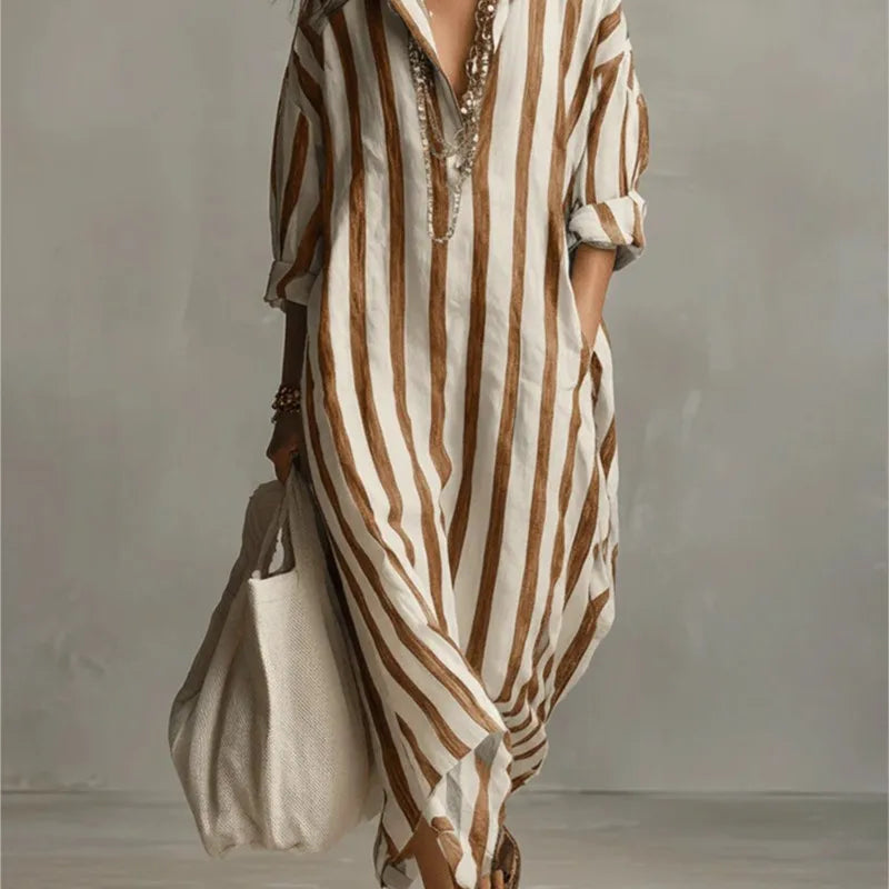 Arabella Striped Maxi Dress