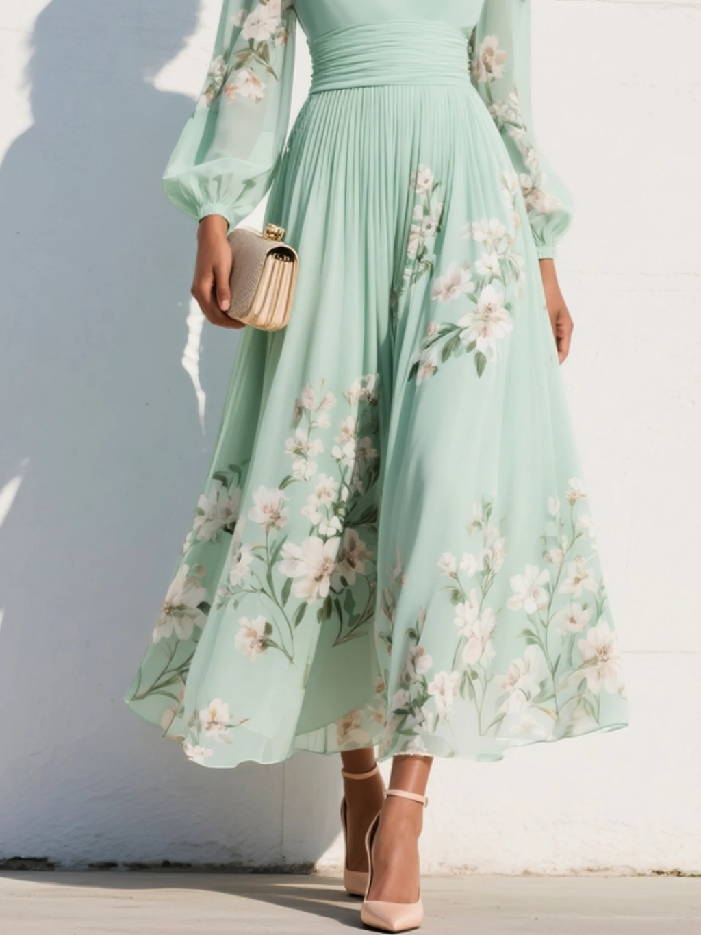 Adeline Chiffon Floral Midi Dress