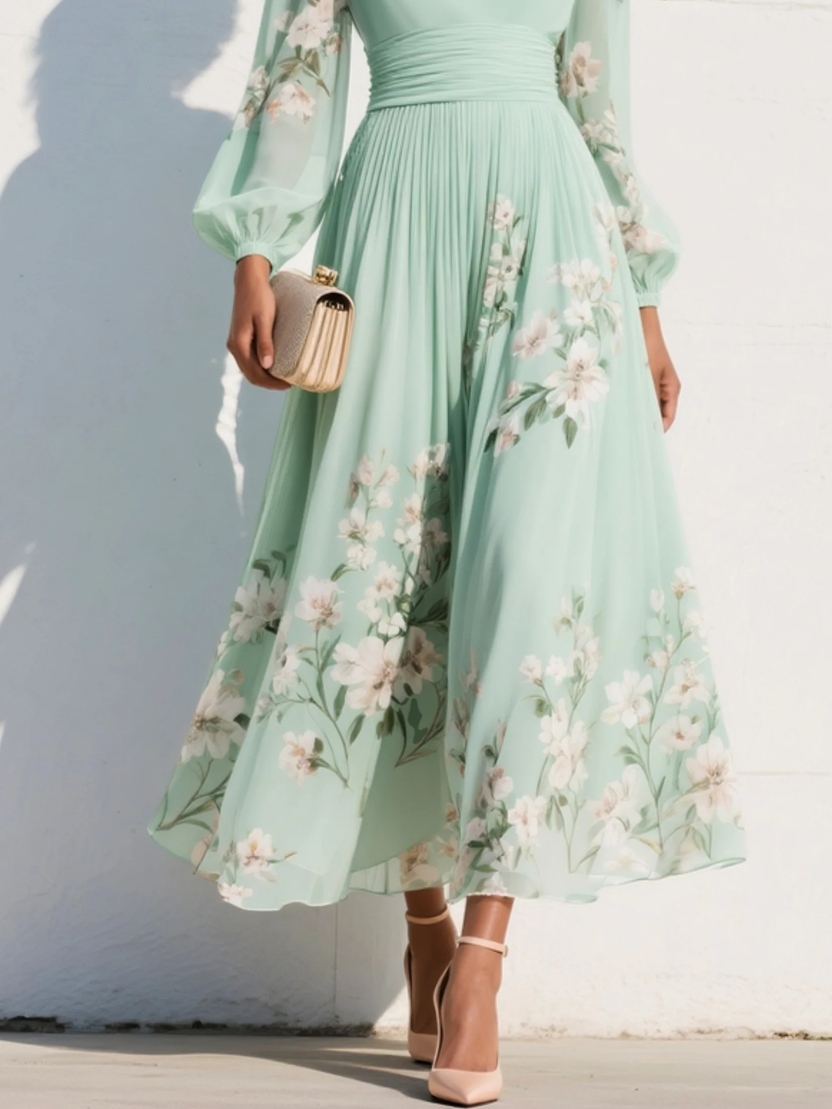 Adeline Chiffon Floral Midi Dress