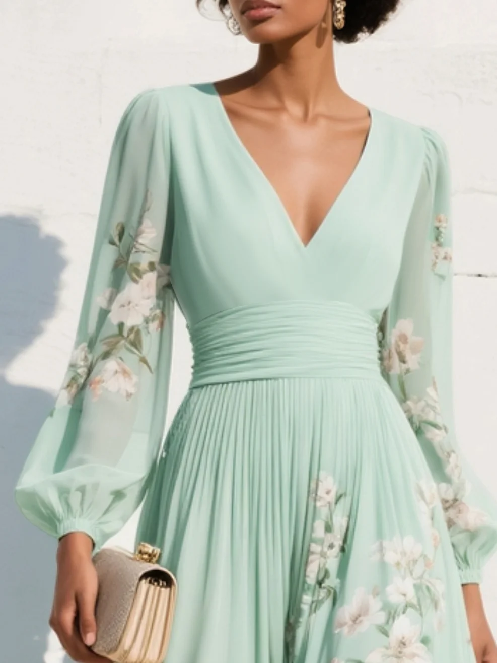 Adeline Chiffon Floral Midi Dress