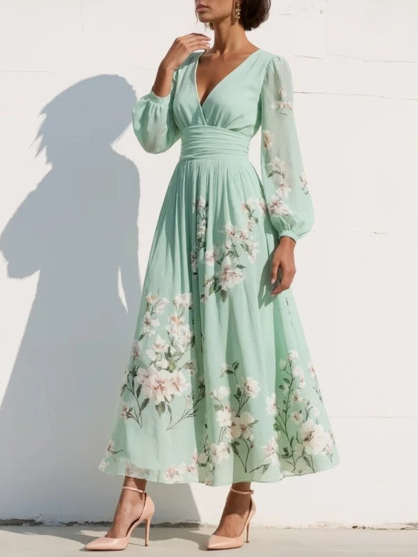 Adeline Chiffon Floral Midi Dress
