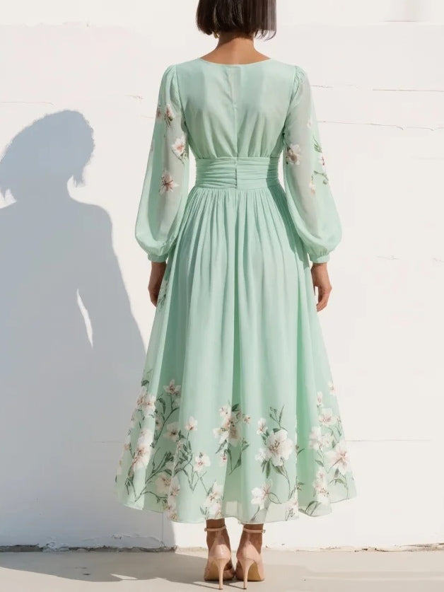 Adeline Chiffon Floral Midi Dress