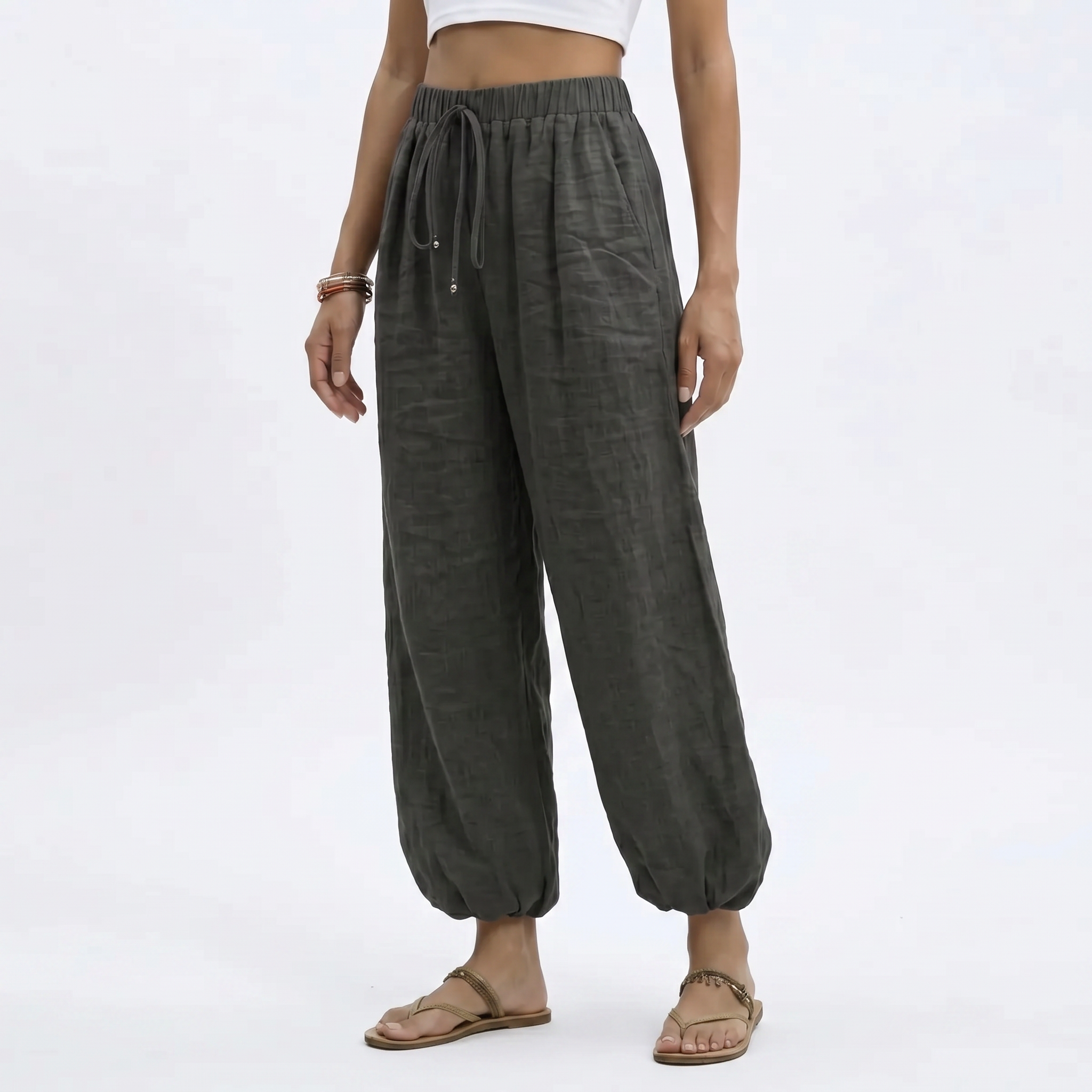 Elara Linen-Blend Wide-Leg Pants