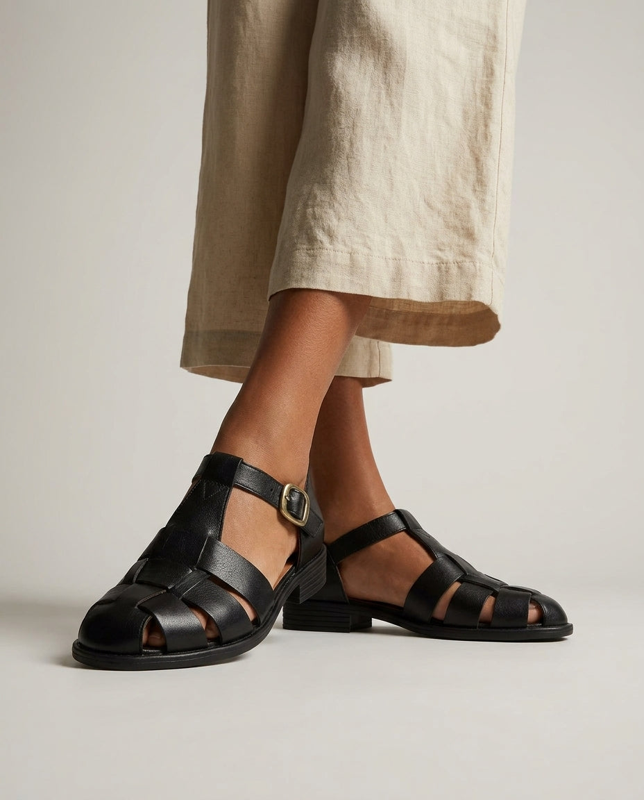 Verona Woven T-Strap Sandals