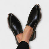 Odette Black Leather Loafers