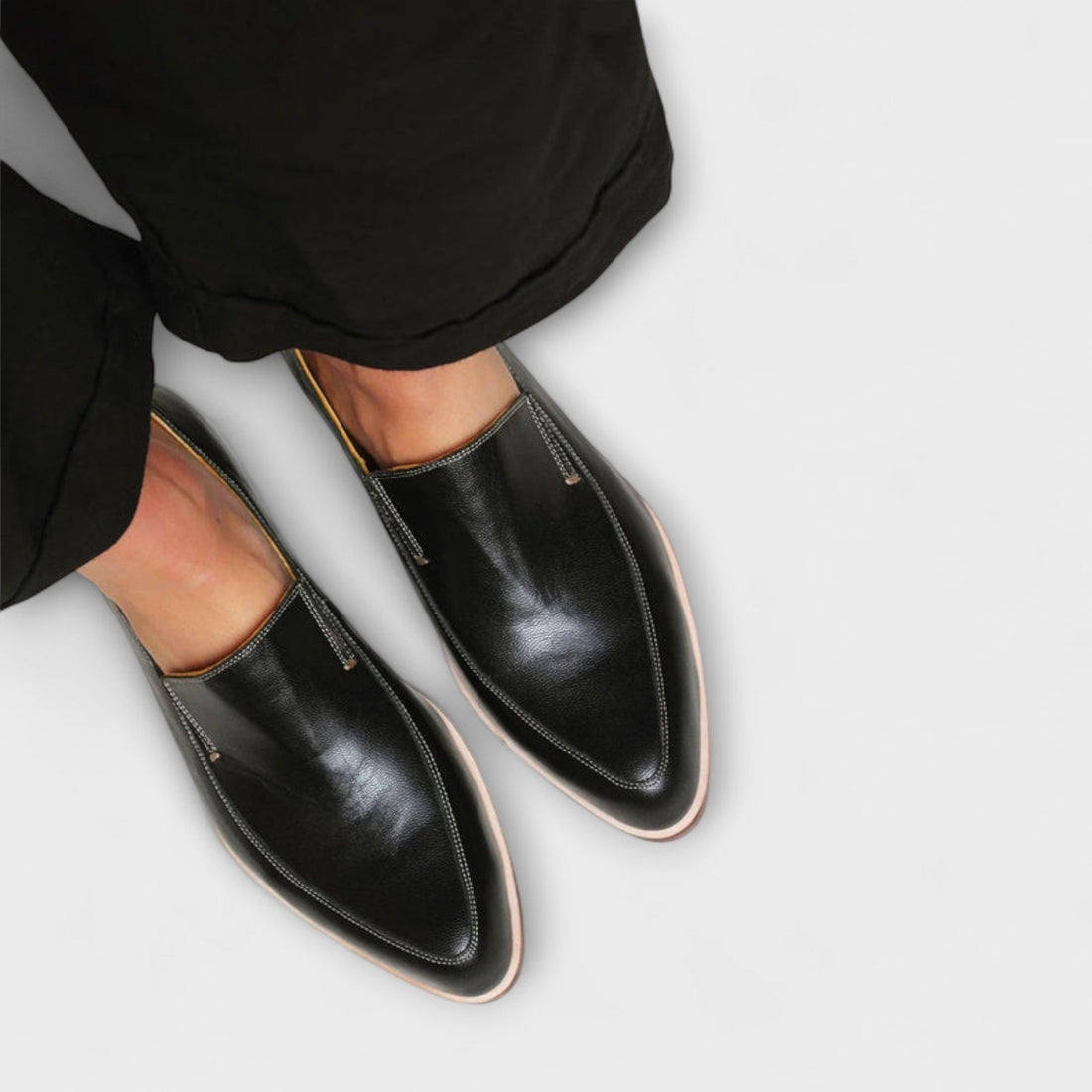 Odette Black Leather Loafers