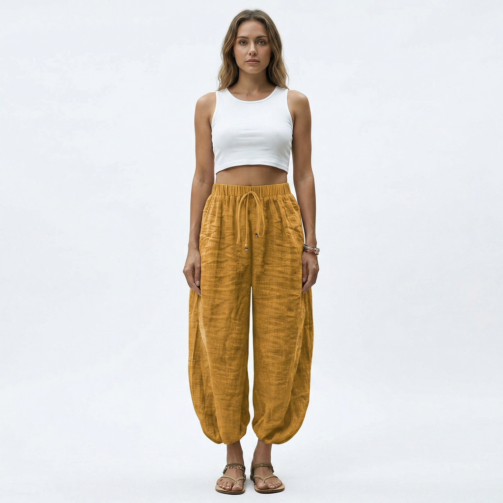 Elara Linen-Blend Wide-Leg Pants