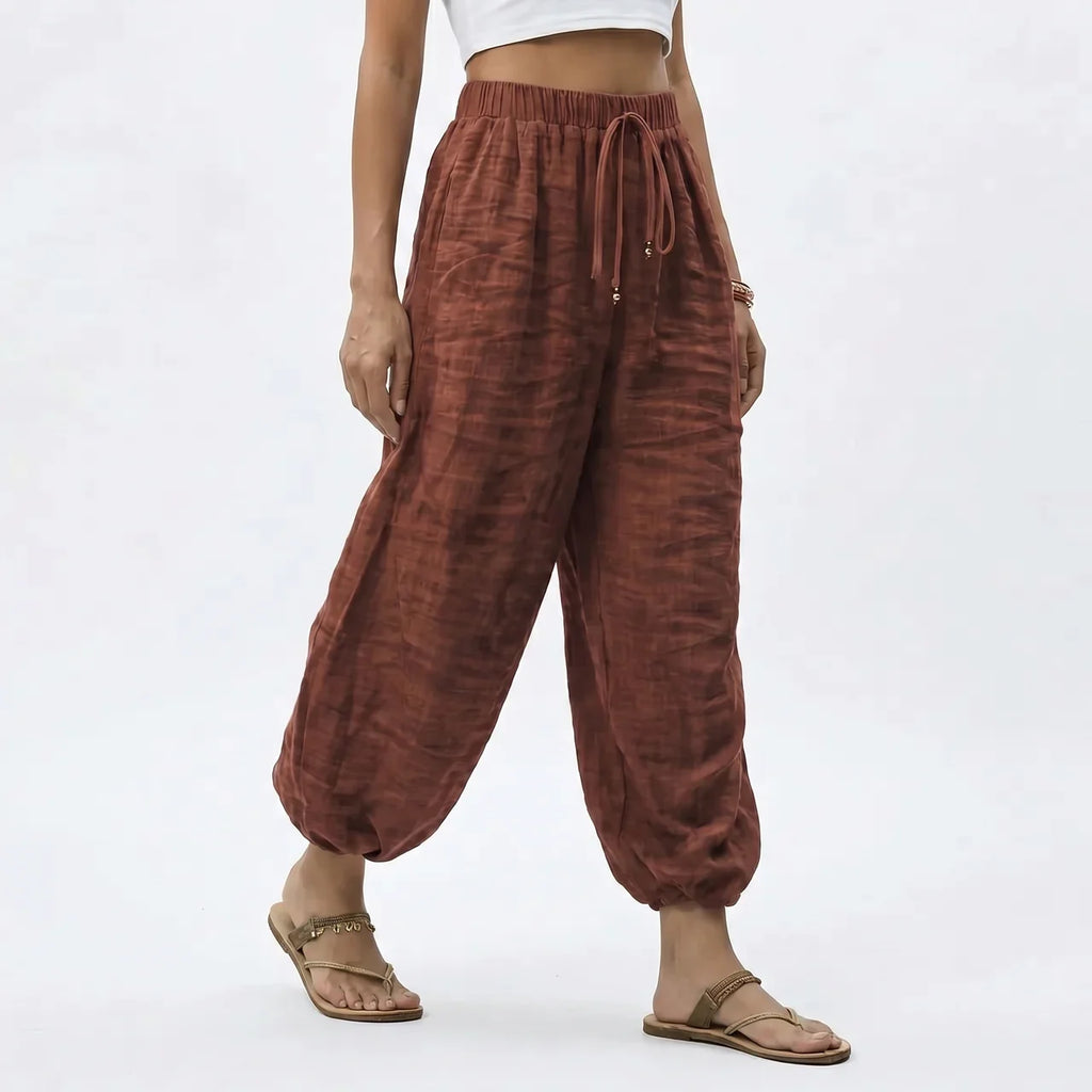 Elara Linen-Blend Wide-Leg Pants