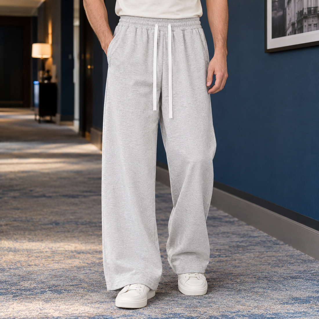 Julian-Wade Wide Leg Pants - Light Gray