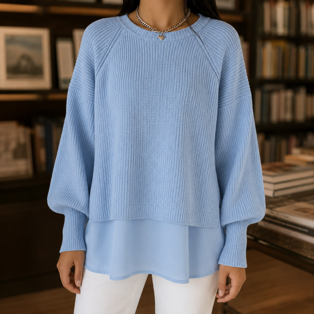 Marlene-Jade Ribbed Sweater - Blue