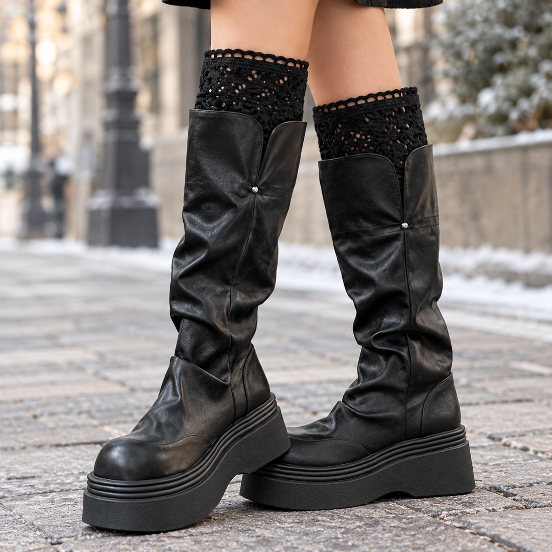 Rovereto-Lago Platform Boots - Black