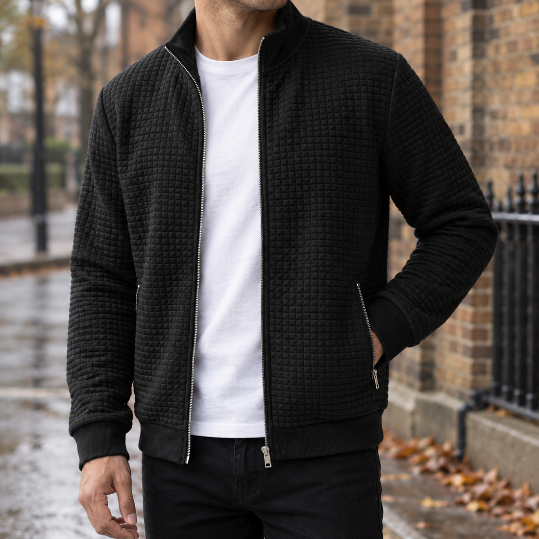 Horace-Reid Quilted Jacket - Black