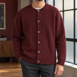 Jayden-Tate Cable Cardigan - Anchor Red