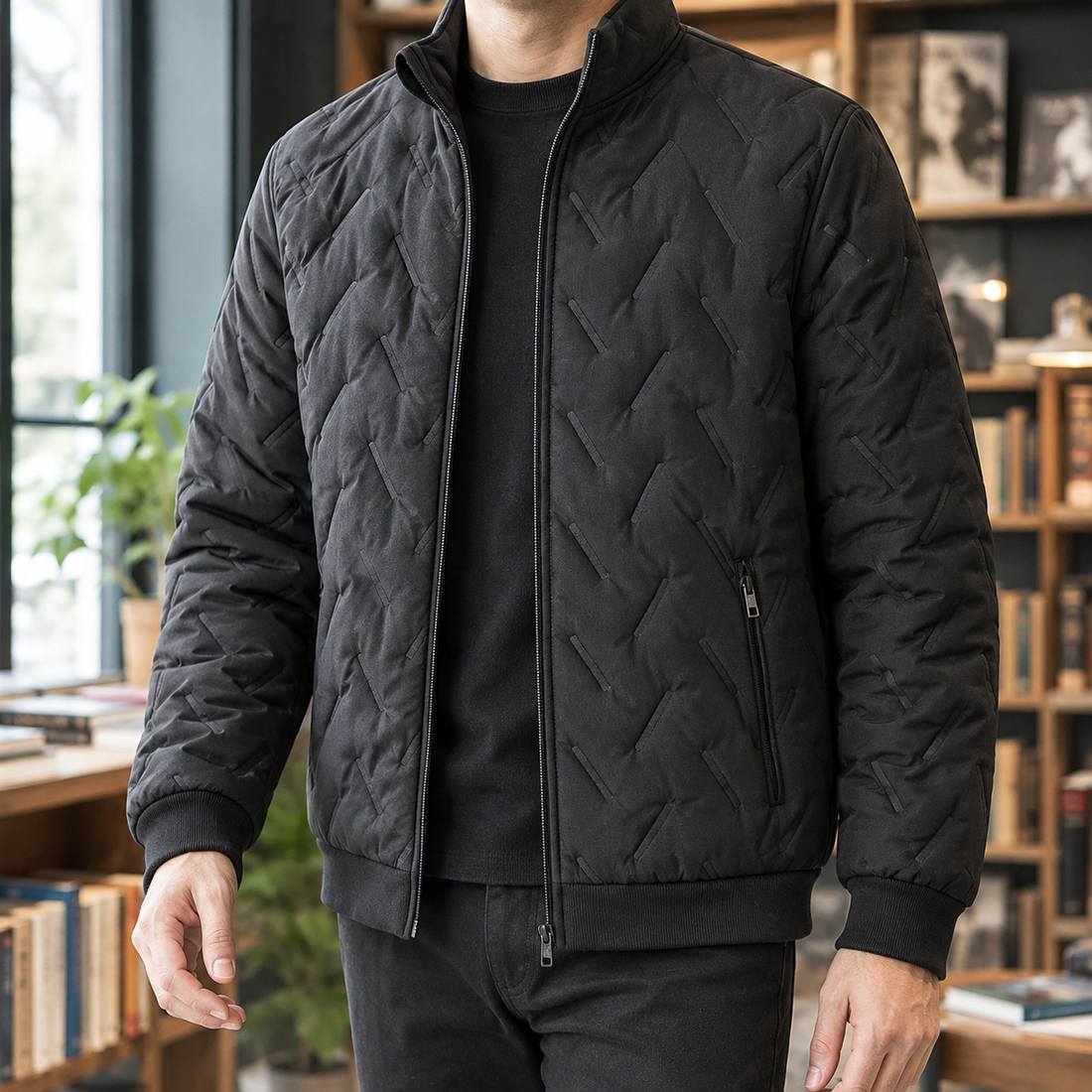 Dominic-Scott Quilted Jacket - Black