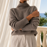 Edith Pullover Sweater - Taupe Brown