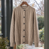 Carmen-Mae Wool Cardigan - Oatmeal