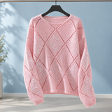 Madeline-Claire Sequin Knit Sweater - Pink