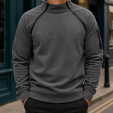 Ambrose-Stone Zip Neck Sweater - Dark Gray