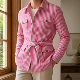 Luca-Hayes Striped Safari Jacket - Pink
