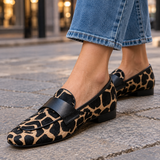 Olivetti Suede Loafers - Apricot Giraffe Print