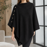 Padbury Buttoned Poncho - Black