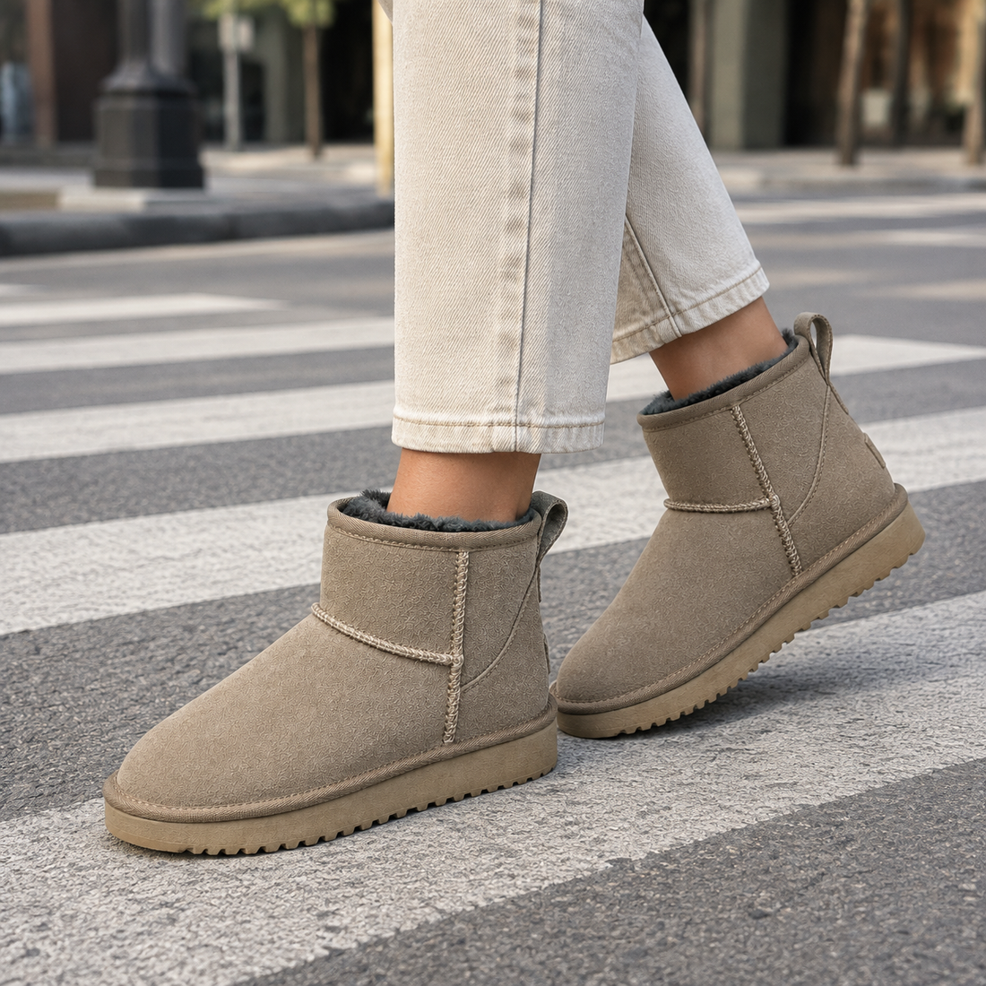 Sarti Suede Ankle Boots - Beige