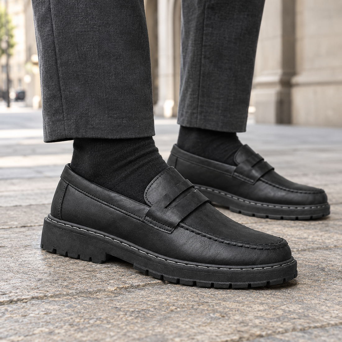 Alberti Penny Loafers - Black