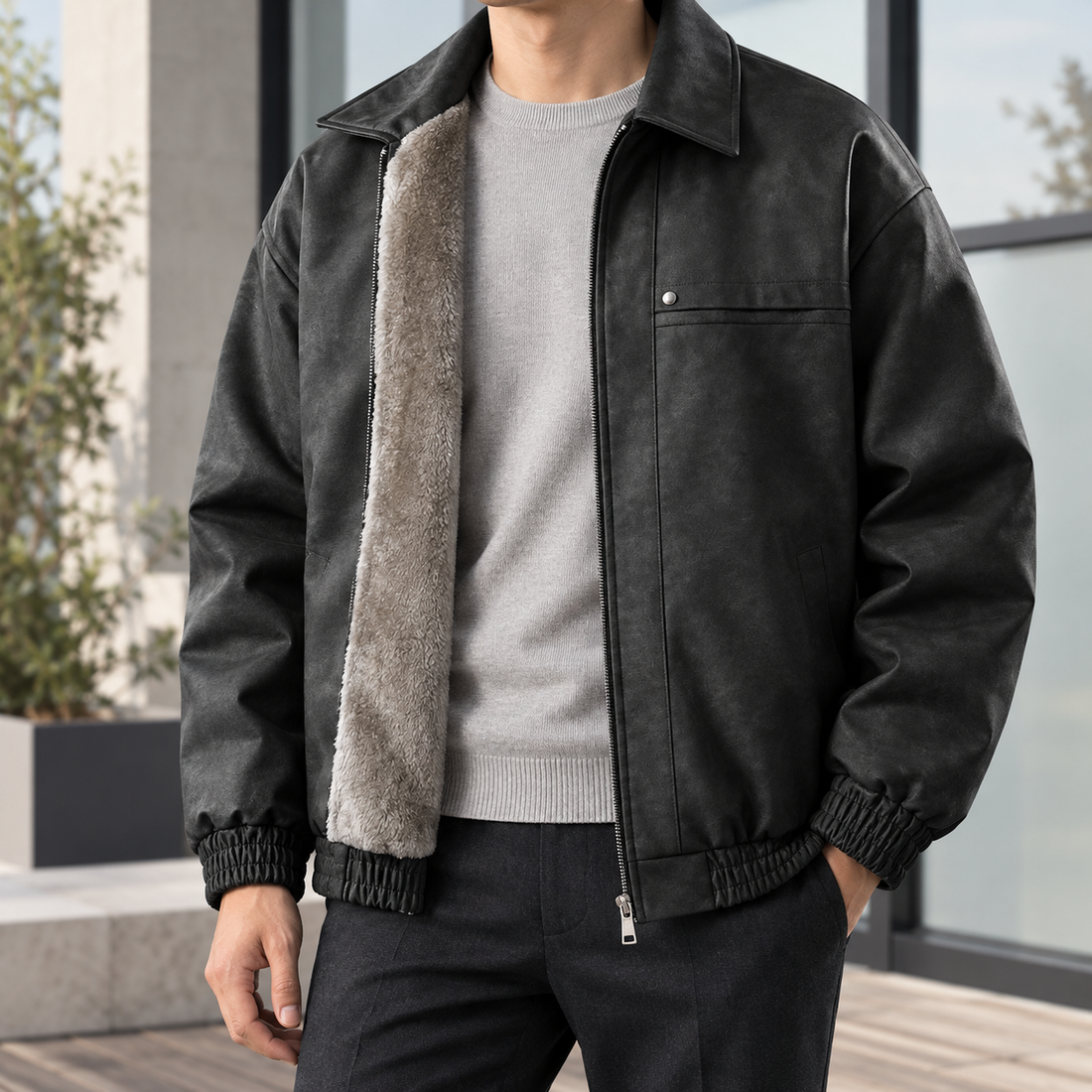 Rory Lined Zip Jacket - Black