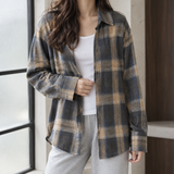 Bernadette-Grace Plaid Overshirt - Apricot Plaid