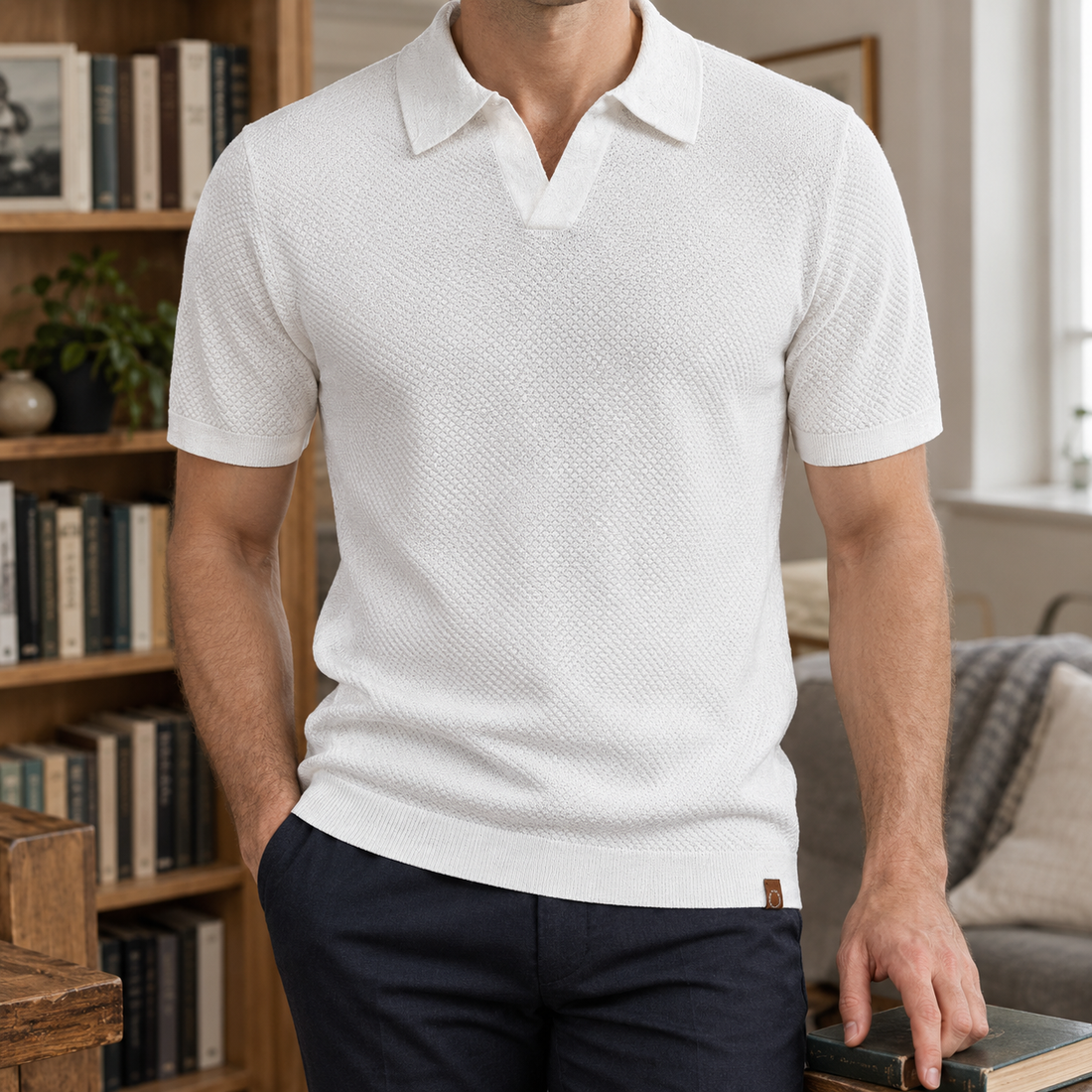 Martin Textured Polo - White