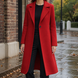Apolline-Rose Cashmere Coat - French Red