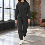 Natalie-Marie Hooded Jumpsuit - Black