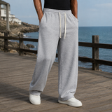 Theo Wide Leg Sweatpants - Light Gray