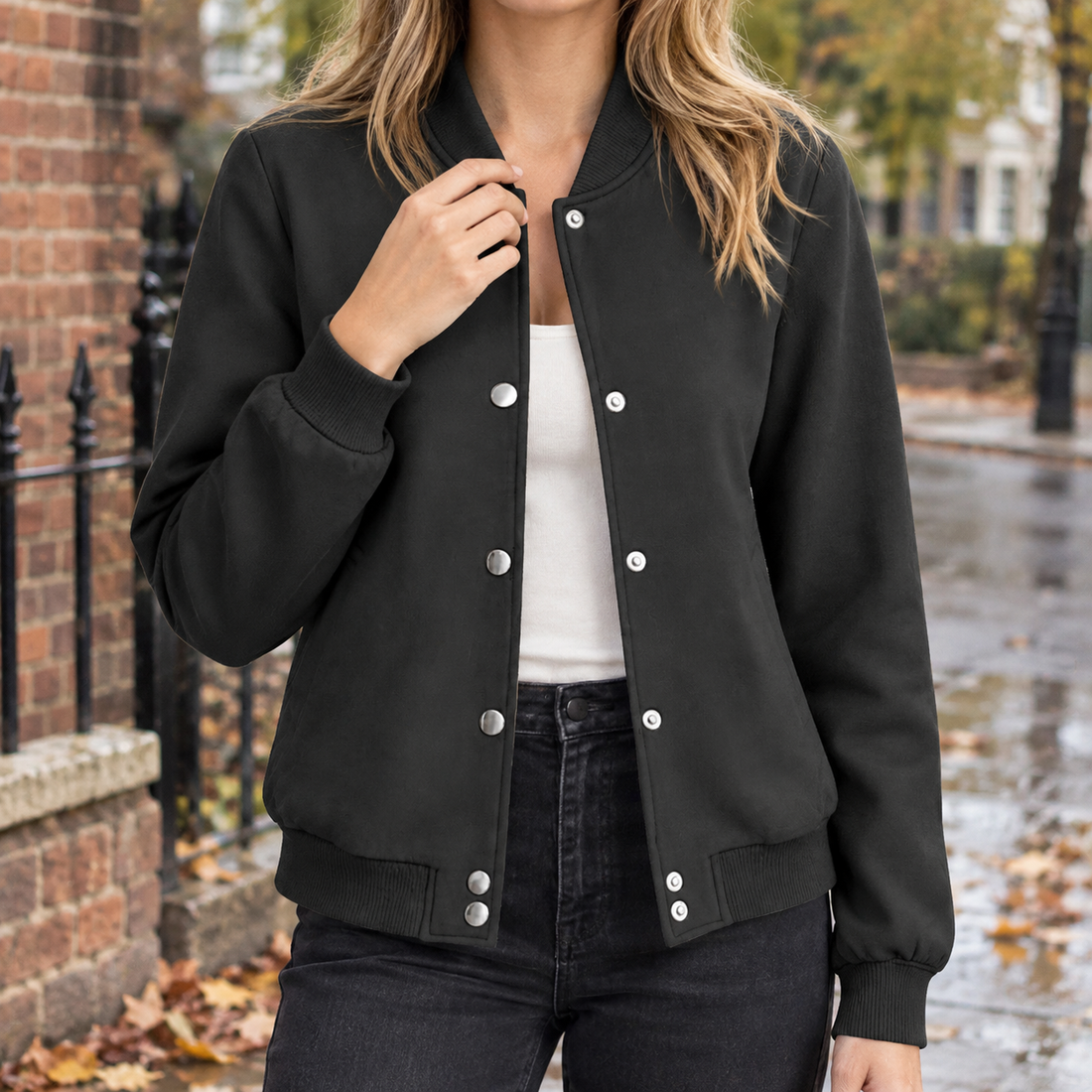 Maya-Lane Bomber Jacket - Black