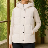 Mina-Claire Hooded Puffer Vest - Whitecap Gray