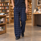 M Plaid Navy Blue