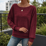 Penelope-Hope Ribbed Sweater - Burgundy