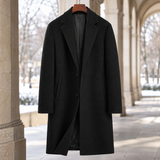 Axel-York Wool Blend Overcoat - Black
